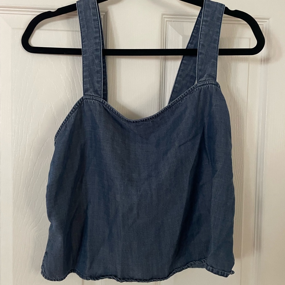 LOFT Chambray Crop Tank in Indigo